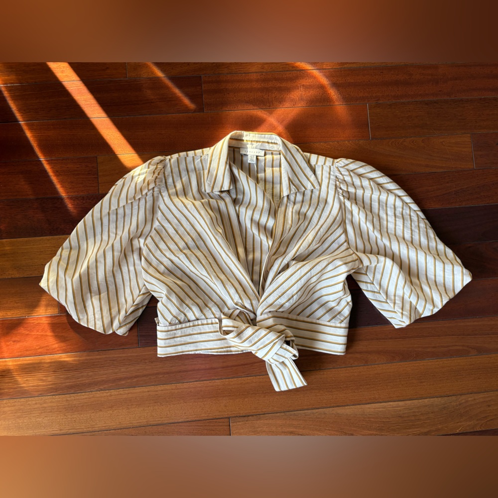 TopShop Crop Blouse - Tiearound Size 6
